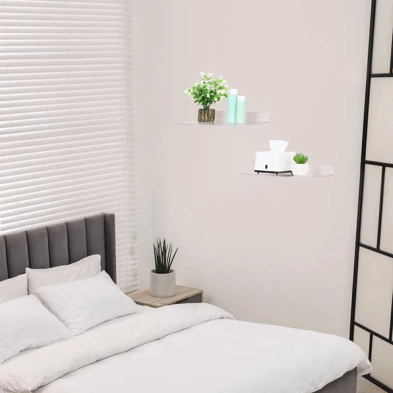 Clear Acrylic Shelves for Bathroom Bedroom Living Room and Kitchen Room Wall Display Shelf, for Wall Clear