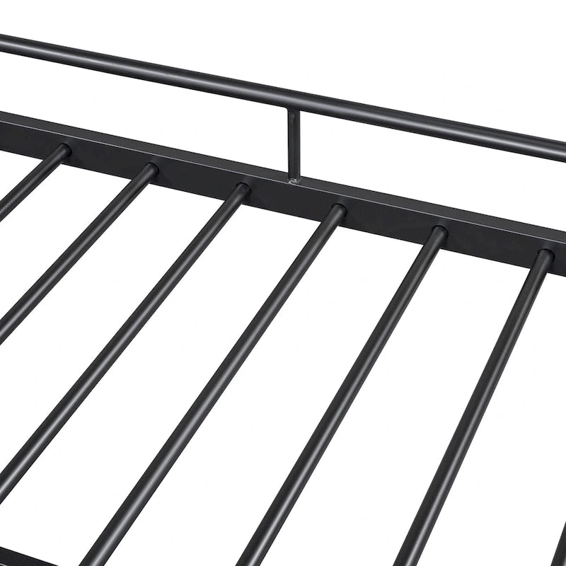 Metal Daybed with Curved Handle Design and Twin Size Trundle for Bedroom