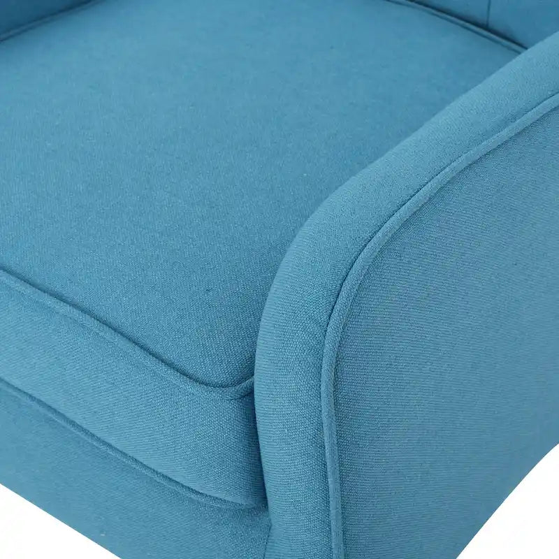 Modern 25 Upholstered Button Tufted Arm Chair with Rubber Wood Legs for Living Room