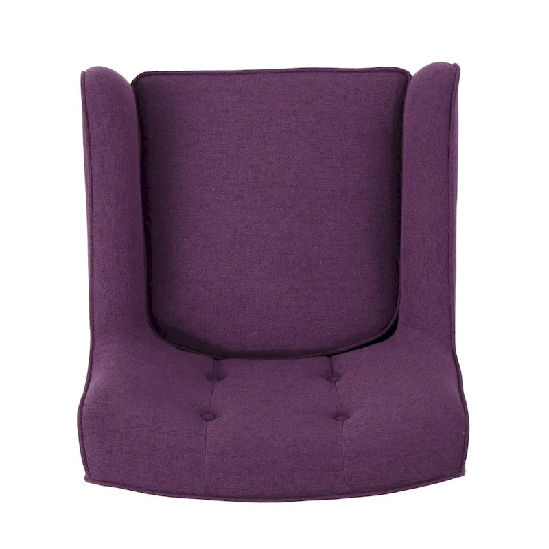 Modern 25 Upholstered Button Tufted Arm Chair with Rubber Wood Legs for Living Room