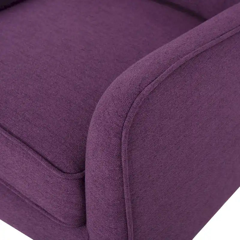 Modern 25 Upholstered Button Tufted Arm Chair with Rubber Wood Legs for Living Room