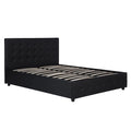 Black Faux Leather Upholstered Bed