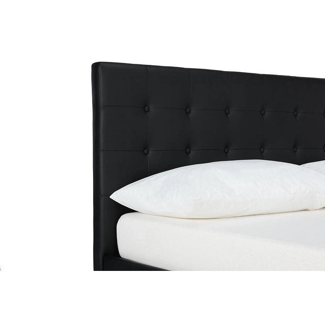 Black Faux Leather Upholstered Bed