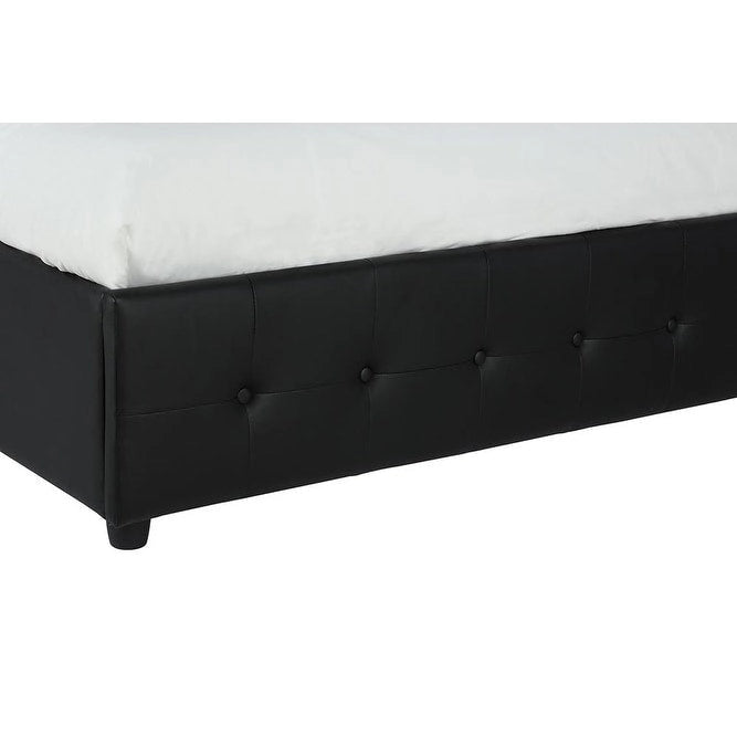 Black Faux Leather Upholstered Bed