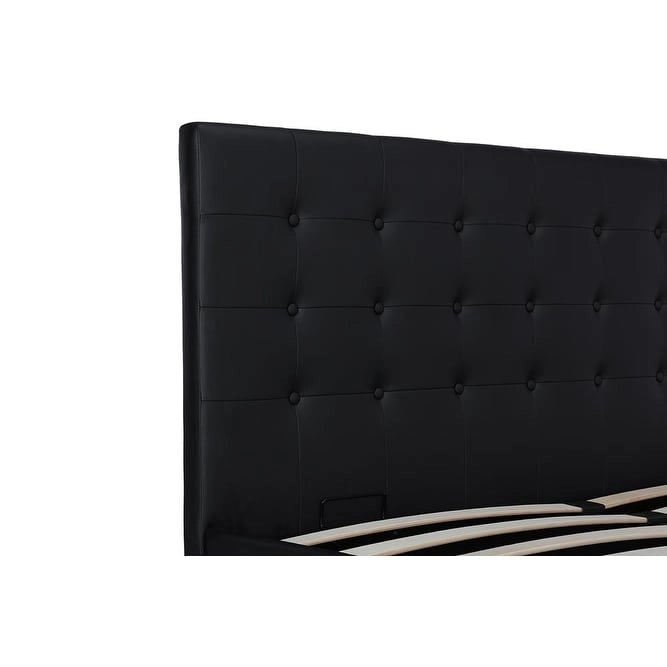 Black Faux Leather Upholstered Bed
