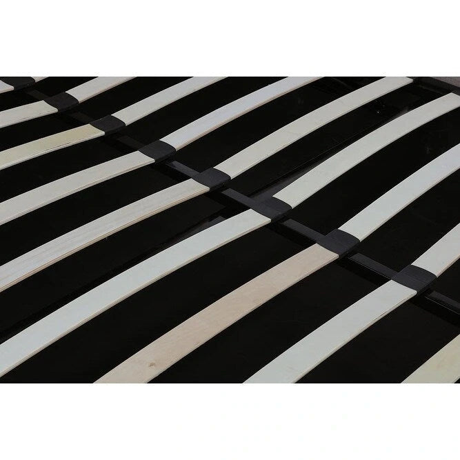 Black Faux Leather Upholstered Bed