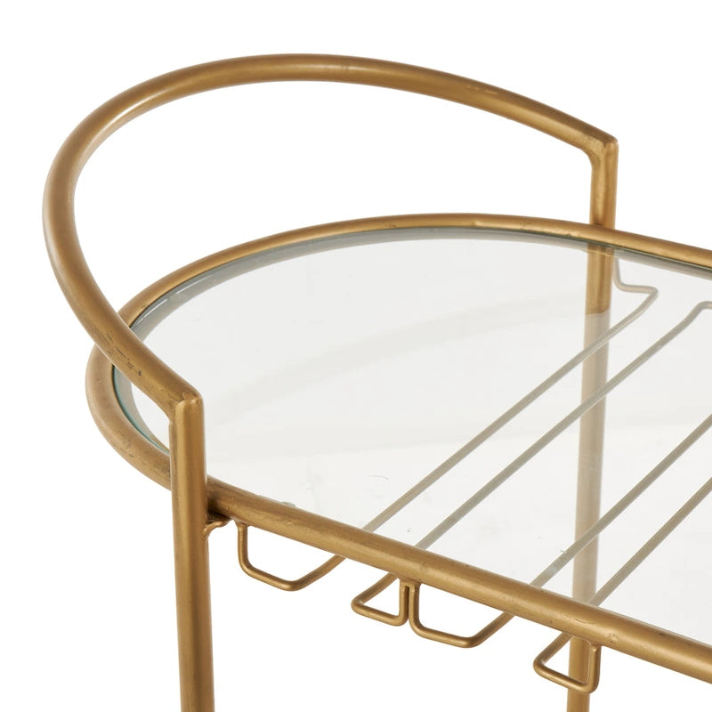 Contemporary Modern Iron 3 Tier Drink Bar Storage Cart - Gold, Silver, or Matte Black