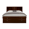 Solid Wood Full Espresso Eight Drawers Bed