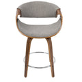 24 Fixed-Height Counter Stools with Bent Wood Legs & Round Footrest (Set of 2)
