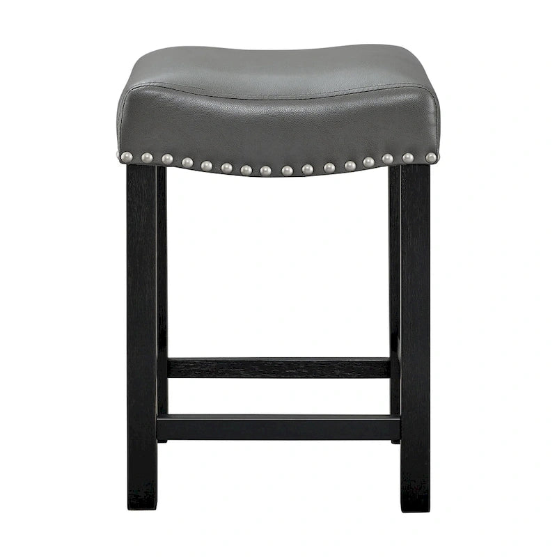 Gray Faux Leather Counter Stool - Set of 2