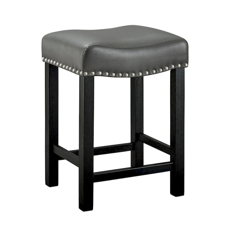 Gray Faux Leather Counter Stool - Set of 2