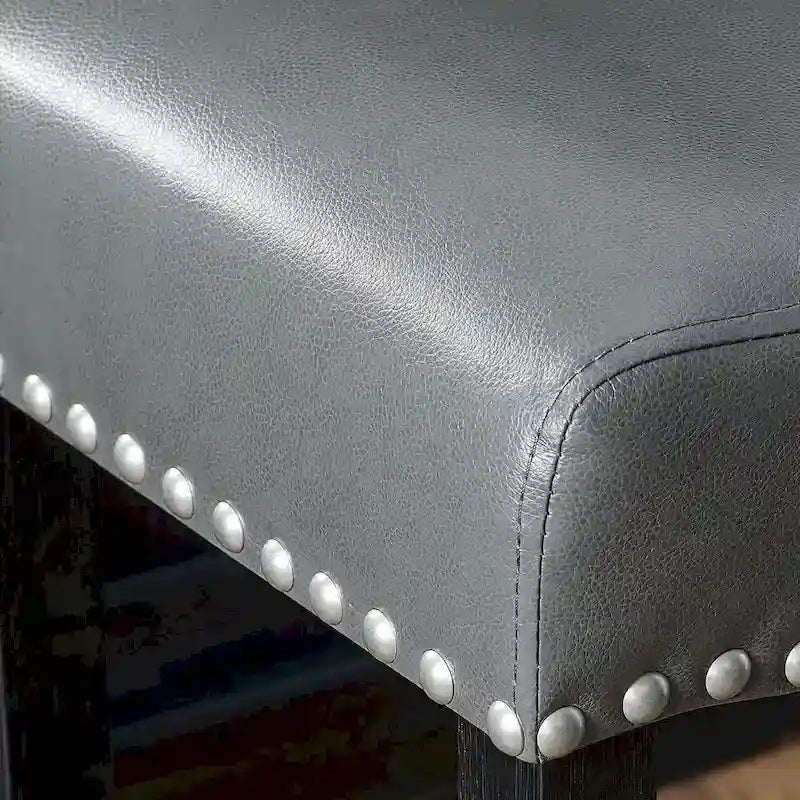 Gray Faux Leather Counter Stool - Set of 2