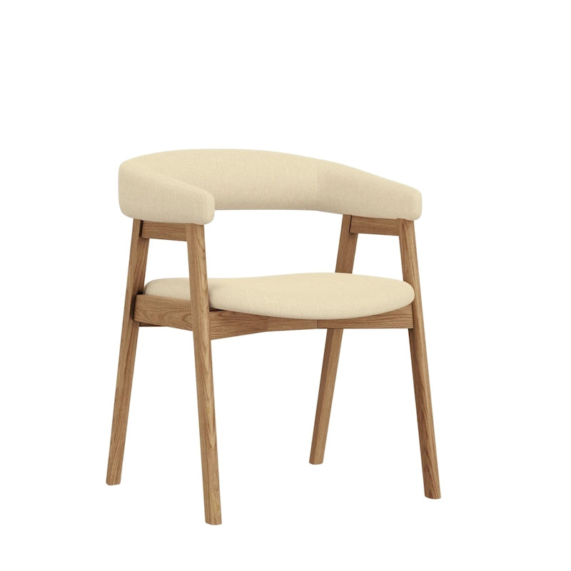 Curved Back Upholstered Chairs, (Set of 2)