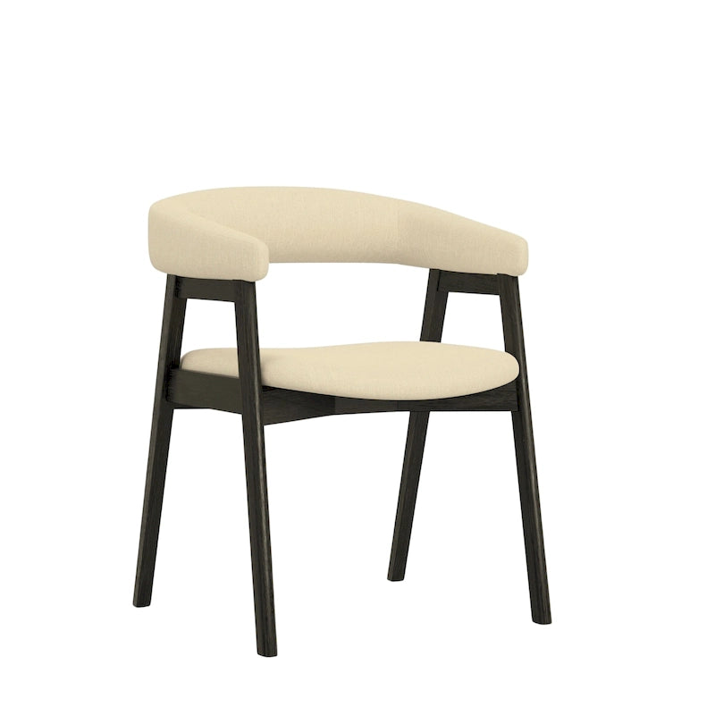 Curved Back Upholstered Chairs, (Set of 2)