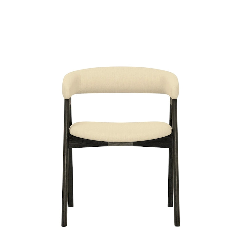 Curved Back Upholstered Chairs, (Set of 2)