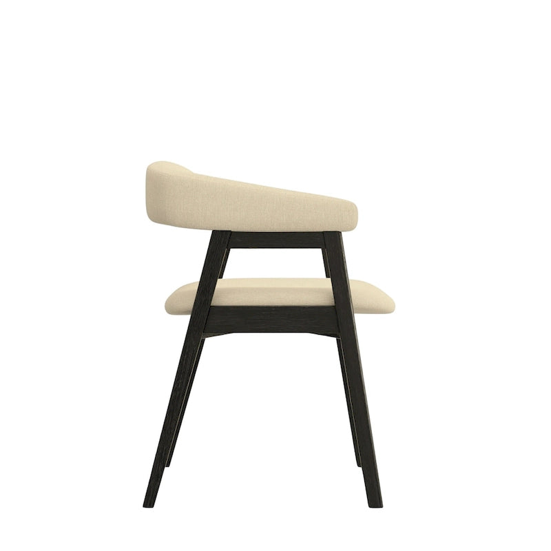 Curved Back Upholstered Chairs, (Set of 2)