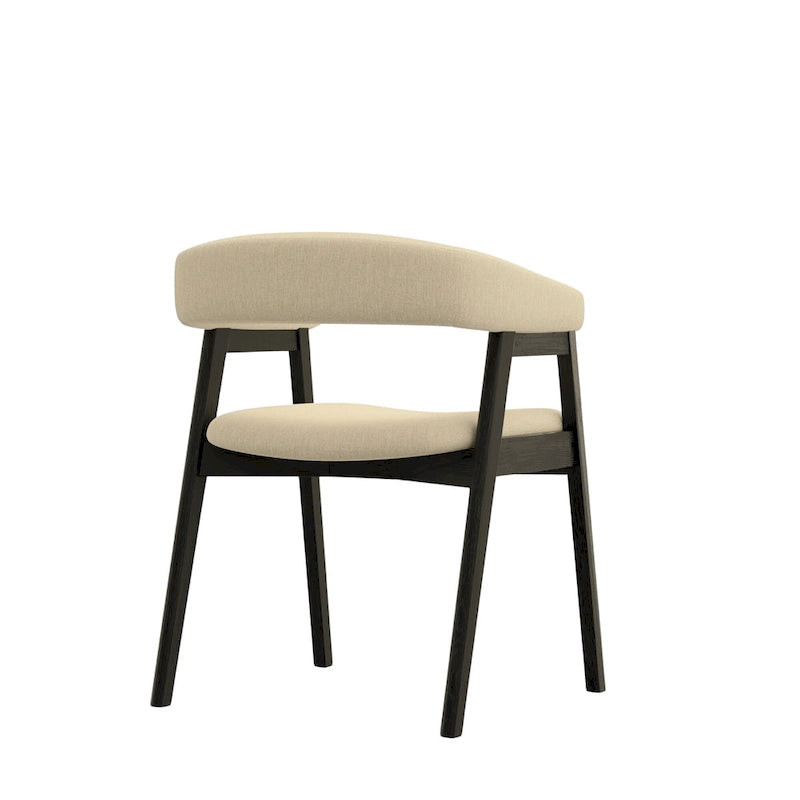 Curved Back Upholstered Chairs, (Set of 2)