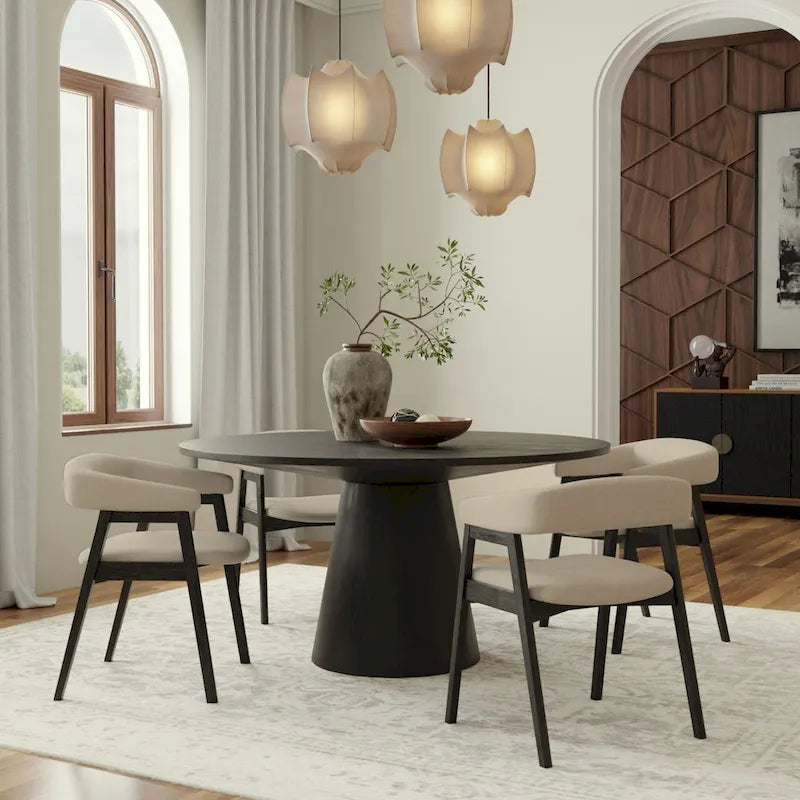 Curved Back Upholstered Chairs, (Set of 2)