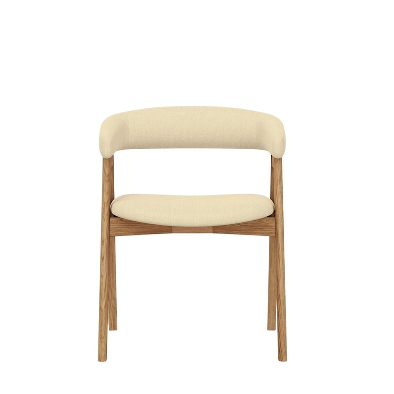 Curved Back Upholstered Chairs, (Set of 2)