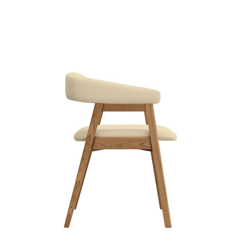 Curved Back Upholstered Chairs, (Set of 2)