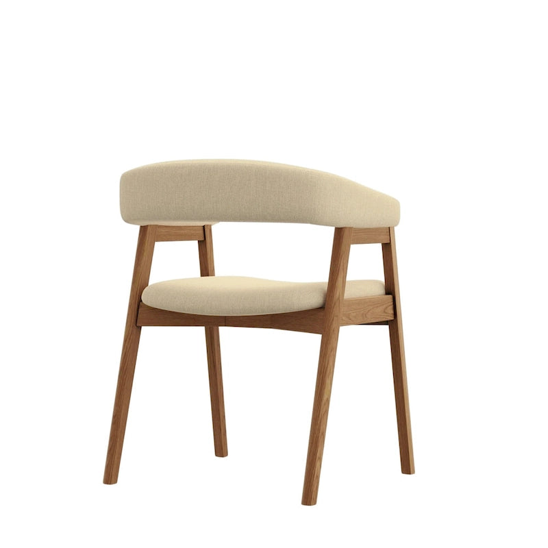Curved Back Upholstered Chairs, (Set of 2)