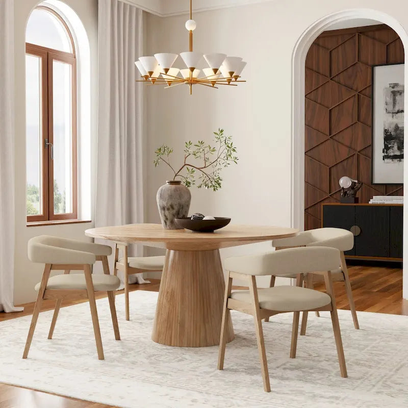 Curved Back Upholstered Chairs, (Set of 2)