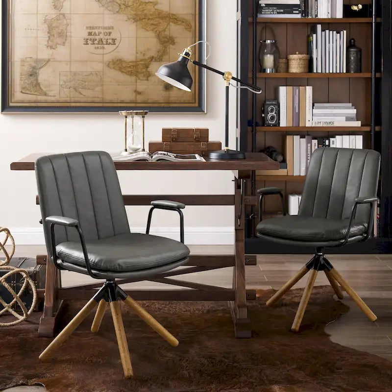 Set of 2 Mid-century Swivel Home Office Chair