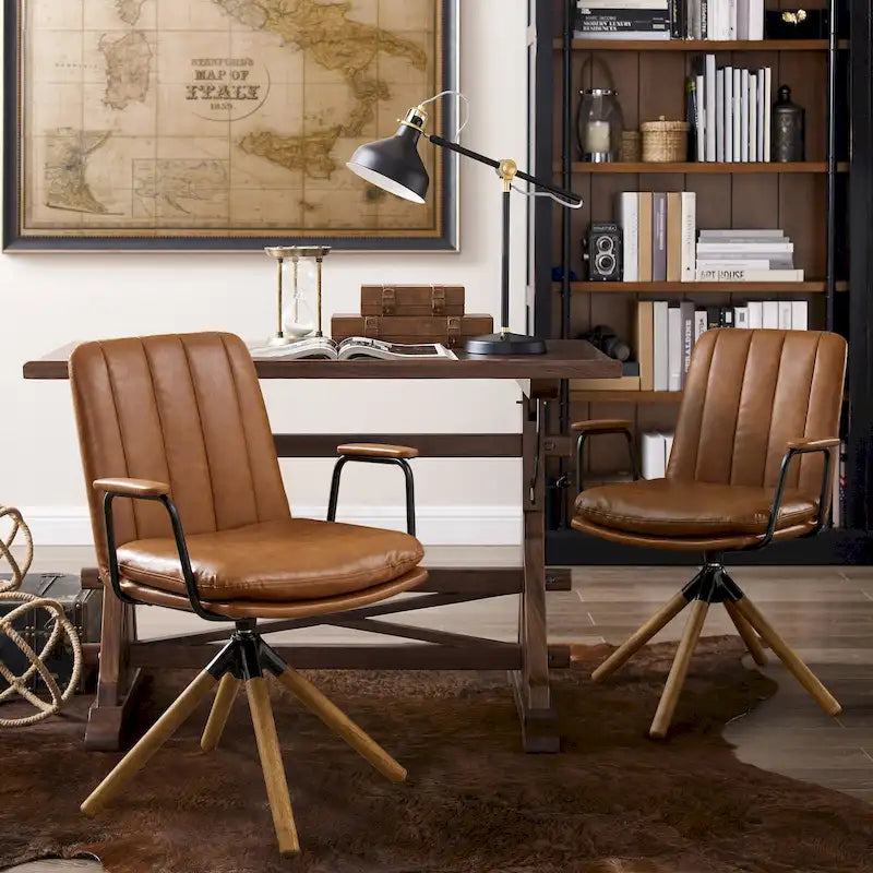 Set of 2 Mid-century Swivel Home Office Chair