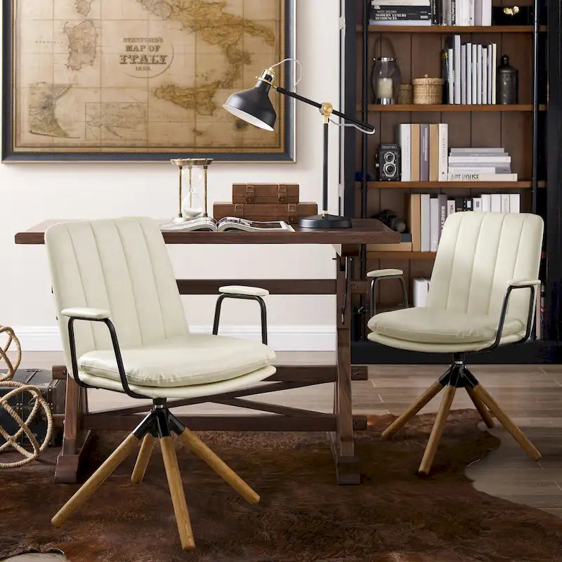 Set of 2 Mid-century Swivel Home Office Chair