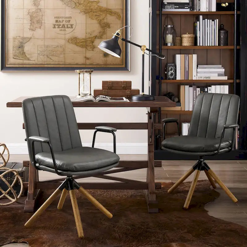 Set of 2 Mid-century Swivel Home Office Chair