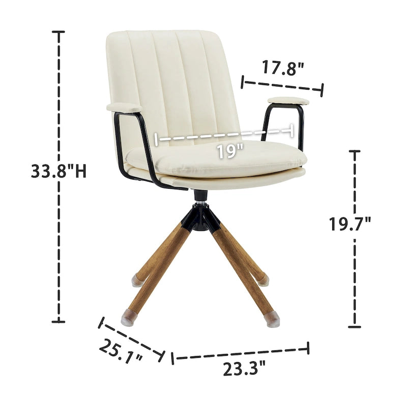 Set of 2 Mid-century Swivel Home Office Chair