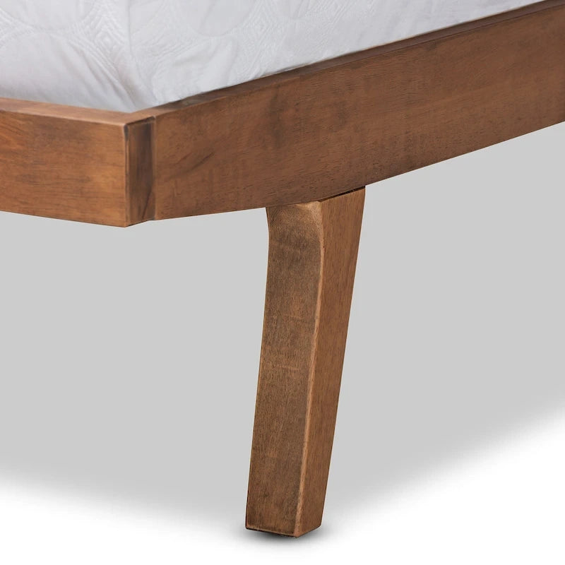 Transitional Fabric Upholstered Wood Platform Bed-Light Grey
