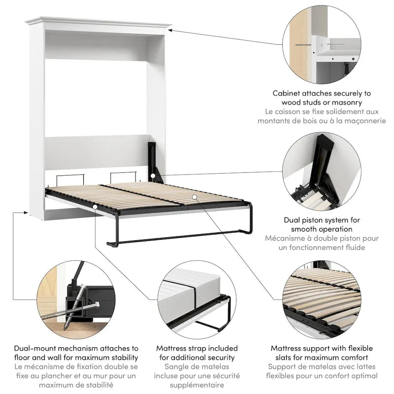 Versatile 64W Full Murphy Bed by