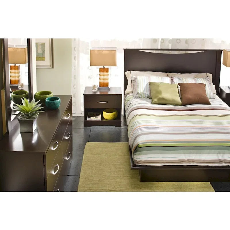 Queen Platform Bed and Headboard (54/60)