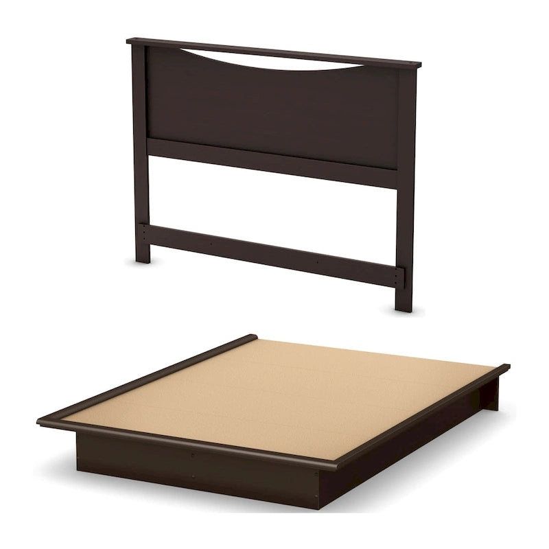 Queen Platform Bed and Headboard (54/60)