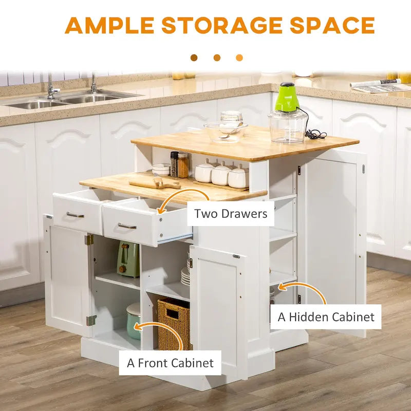 Buffet Cabinet with Storage, Kitchen Sideboard with 2-Layer Wood Countertop, Adjustable Shelves, and Drawers