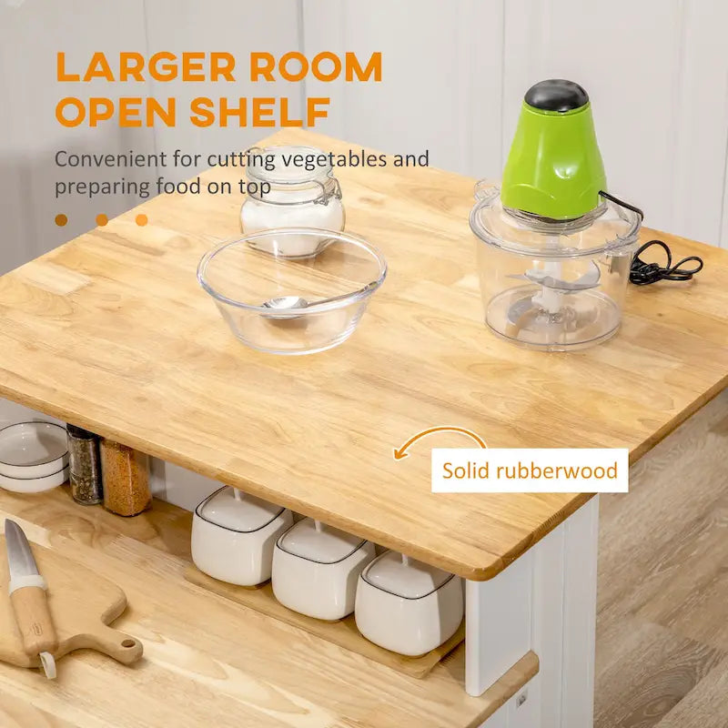 Buffet Cabinet with Storage, Kitchen Sideboard with 2-Layer Wood Countertop, Adjustable Shelves, and Drawers
