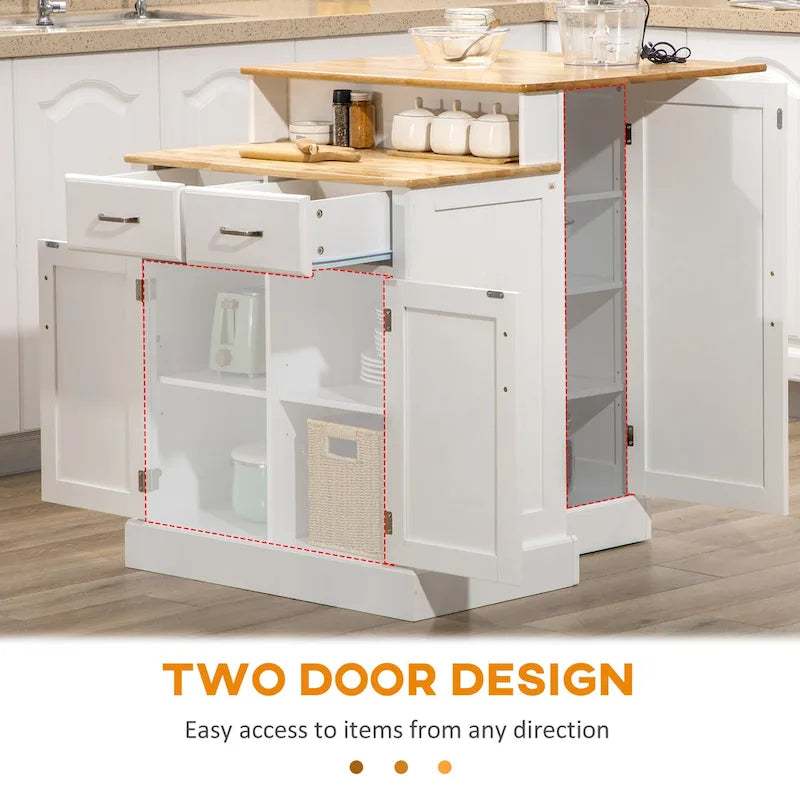 Buffet Cabinet with Storage, Kitchen Sideboard with 2-Layer Wood Countertop, Adjustable Shelves, and Drawers