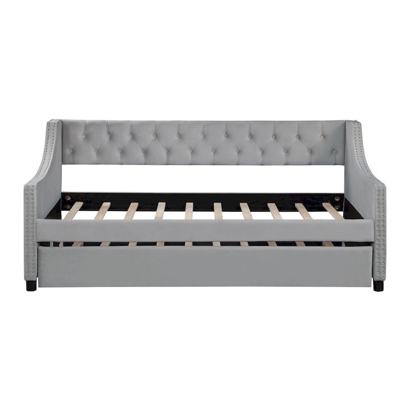 Daybed with Trundle Upholstered Tufted Sofa Bed,full Size
