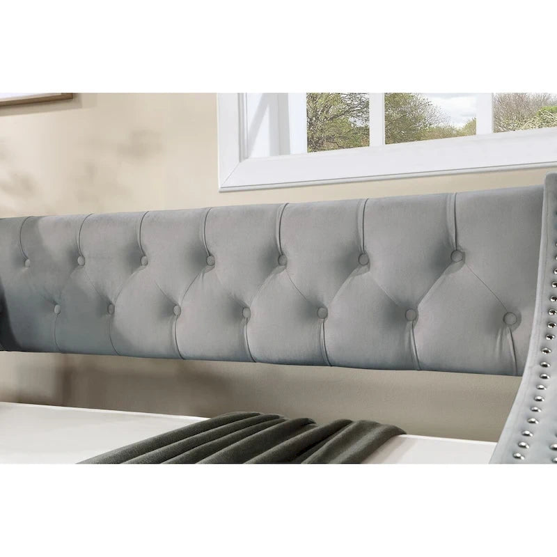 Daybed with Trundle Upholstered Tufted Sofa Bed,full Size