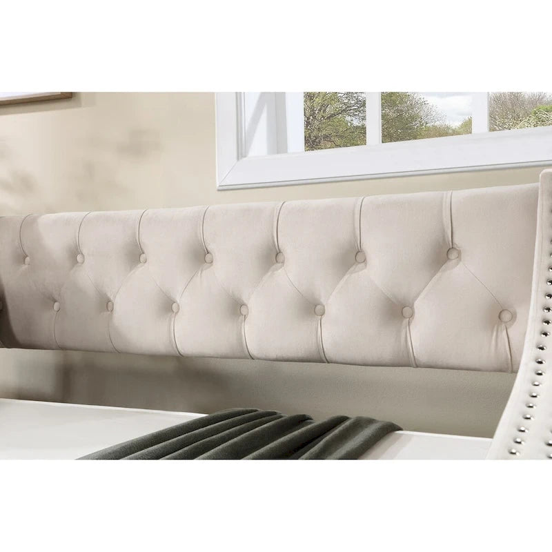 Daybed with Trundle Upholstered Tufted Sofa Bed,full Size