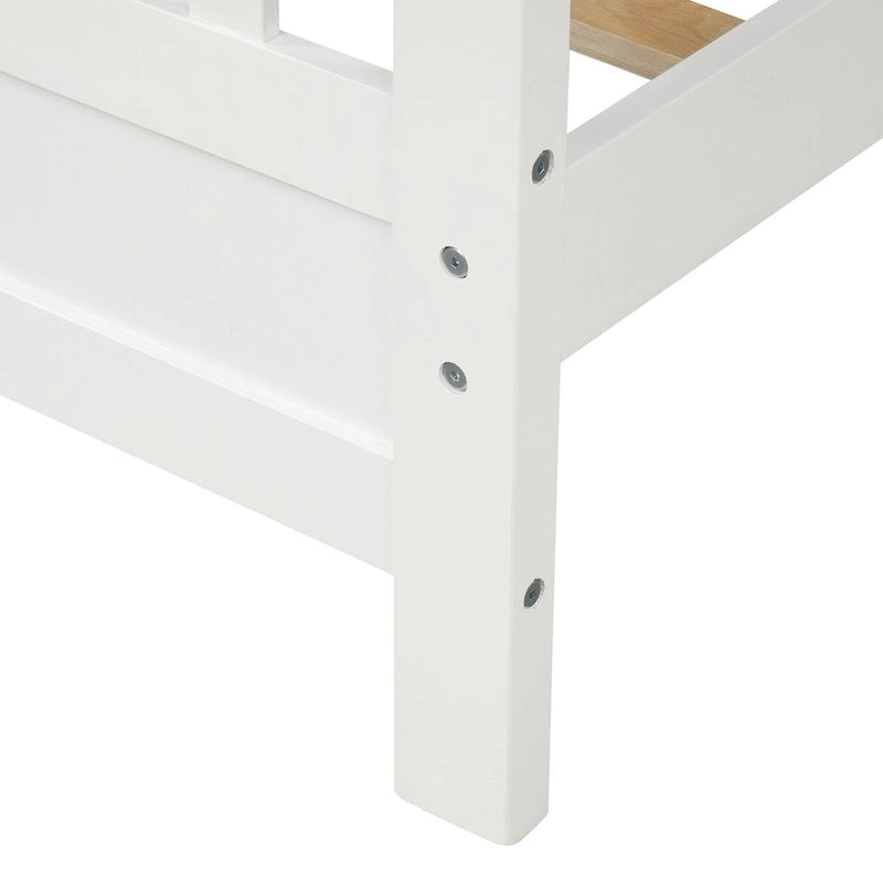 Wood Platform Bed with Headboard & Footboard, No Box Spring Needed