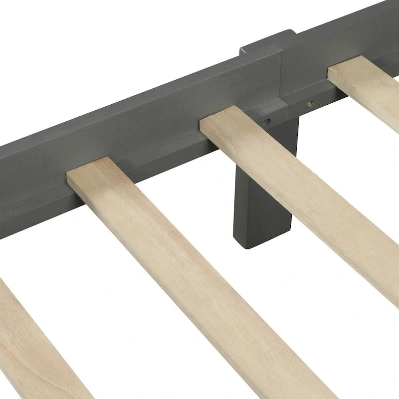 Wood Platform Bed with Headboard & Footboard, No Box Spring Needed