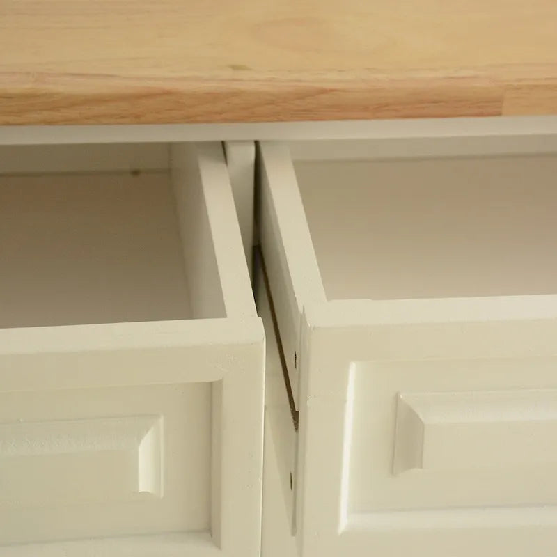 Rolling Kitchen Island Cart with Solid Wood Top