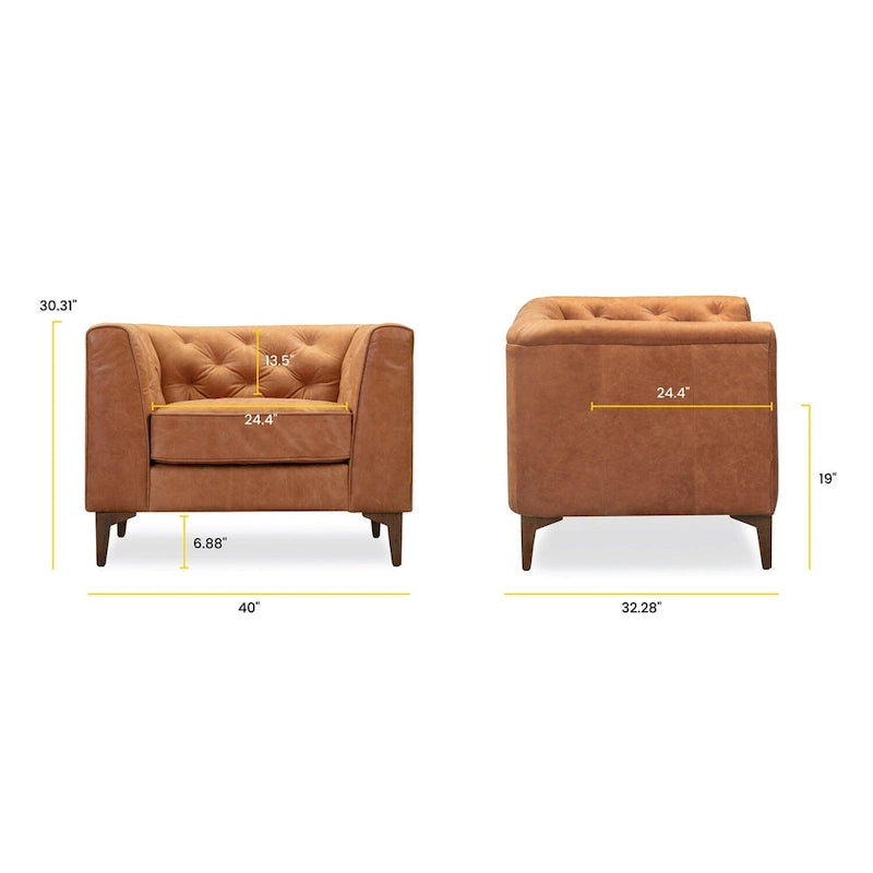 Lounge Chair - Full Grain Genuine Italian Leather