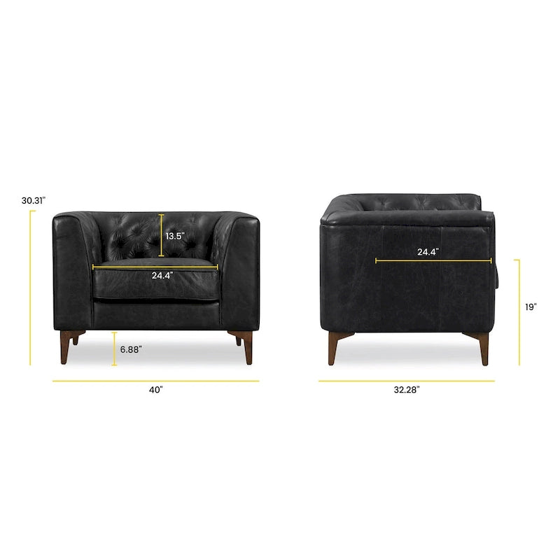 Lounge Chair - Full Grain Genuine Italian Leather