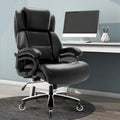 Black Adjustable Lumbar Support Metal Base High Back Office Chair with Wheels