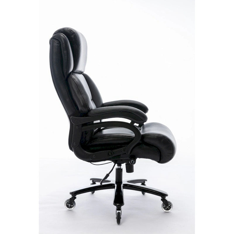 Black Adjustable Lumbar Support Metal Base High Back Office Chair with Wheels