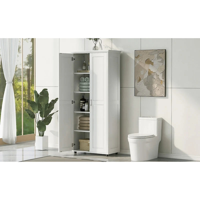 Storage Cabinet with 2 Doors for Bathroom, Office, Adjustable Shelf
