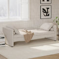 Modern Upholstered Chaise Lounger Daybed with Pillows Small Single Daybed,No Mattress Needed,Linen Fabric